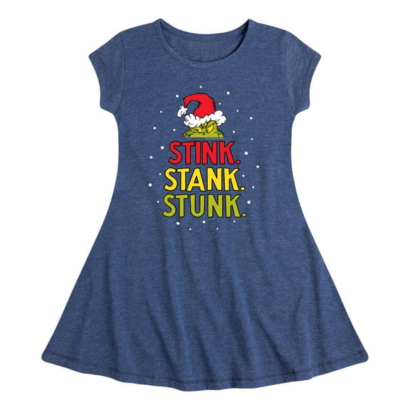 Dr. Seuss The Grinch - Christmas - Stink. Stank. Stunk - Toddler & Youth Girls Fit & Flare Dress