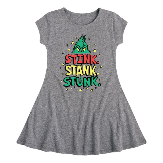 Dr. Seuss The Grinch - Christmas - Stink. Stank. Stunk. - Toddler & Youth Girls Fit & Flare Dress