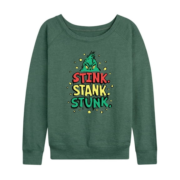 Dr. Seuss The Grinch - Christmas - Stink. Stank. Stunk. - Women's Lightweight French Terry Long Sleeve Shirt