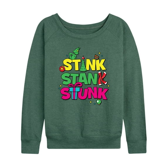 Dr. Seuss The Grinch - Christmas - Stink Stank Stunk - Women's Lightweight French Terry Long Sleeve Shirt