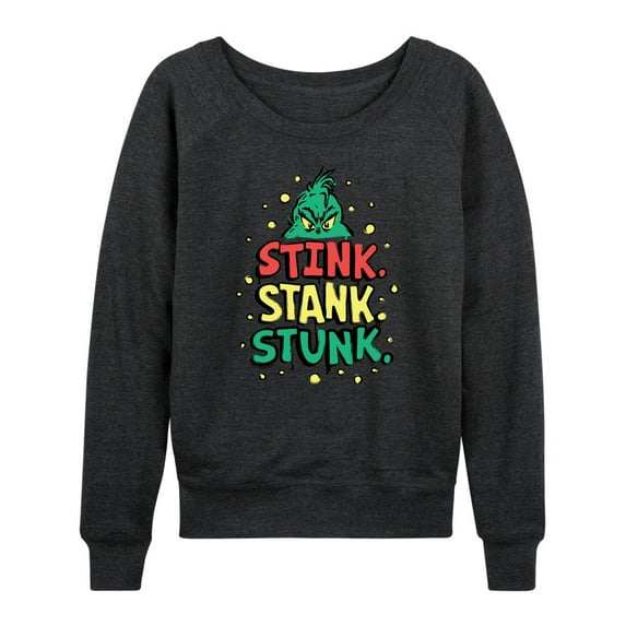 Dr. Seuss The Grinch - Christmas - Stink. Stank. Stunk. - Women's Lightweight French Terry Long Sleeve Shirt