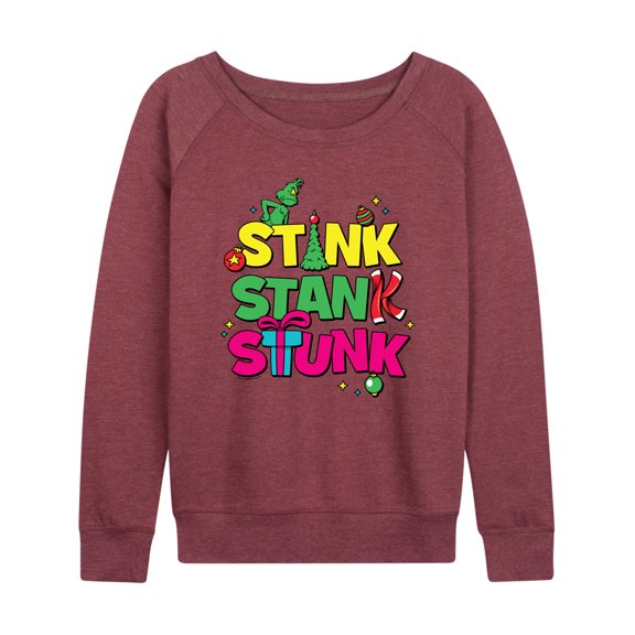 Dr. Seuss The Grinch - Christmas - Stink Stank Stunk - Women's Lightweight French Terry Long Sleeve Shirt