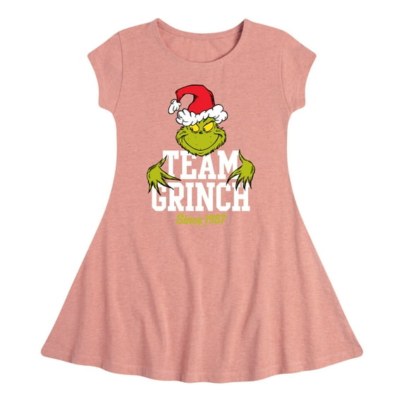 Dr. Seuss The Grinch - Christmas - Team Grinch - Toddler & Youth Girls Fit & Flare Dress
