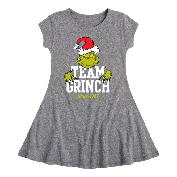 Dr. Seuss The Grinch - Christmas - Team Grinch - Toddler & Youth Girls Fit & Flare Dress
