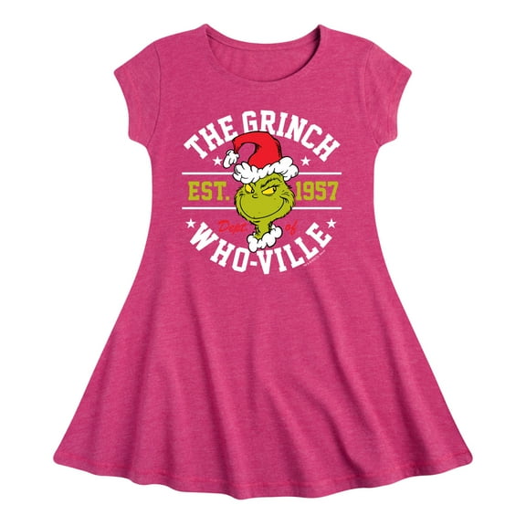 Dr. Seuss The Grinch - Christmas - The Grinch Dept. Of Who-Ville - Toddler & Youth Girls Fit & Flare Dress