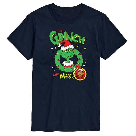 Dr. Seuss The Grinch - Christmas - The Grinch & Max - Men's Short Sleeve Graphic T-Shirt