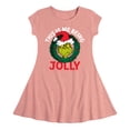 thumbnail image 1 of Dr. Seuss The Grinch - Christmas - This Is Me Being Jolly - Toddler & Youth Girls Fit & Flare Dress, 1 of 1