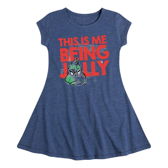 Dr. Seuss The Grinch - Christmas - This Is Me Being Jolly - Toddler & Youth Girls Fit & Flare Dress