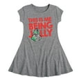 thumbnail image 1 of Dr. Seuss The Grinch - Christmas - This Is Me Being Jolly - Toddler & Youth Girls Fit & Flare Dress, 1 of 1