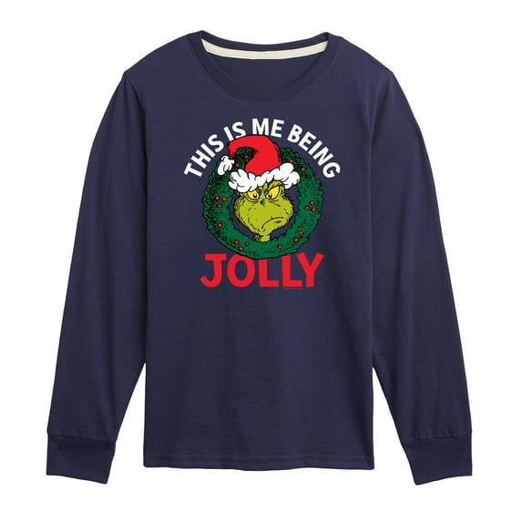 Dr. Seuss The Grinch - Christmas - This Is Me Being Jolly - Toddler & Youth Long Sleeve Graphic T-Shirt