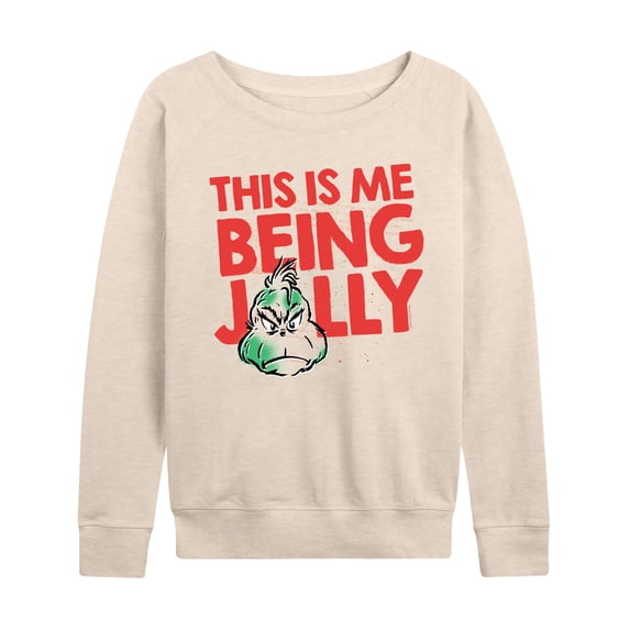 The Grinch - This Is Me Being Jolly - Women's French Terry Long Sleeve Pullover