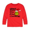 thumbnail image 1 of Dr. Seuss The Grinch - Christmas - To Do List: Eat, Sleep, Steal - Toddler & Youth Long Sleeve Graphic T-Shirt, 1 of 4