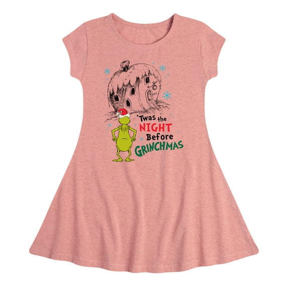 Dr. Seuss The Grinch - Christmas - 'Twas The Night Before - Toddler & Youth Girls Fit & Flare Dress