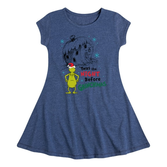 Dr. Seuss The Grinch - Christmas - 'Twas The Night Before - Toddler & Youth Girls Fit & Flare Dress