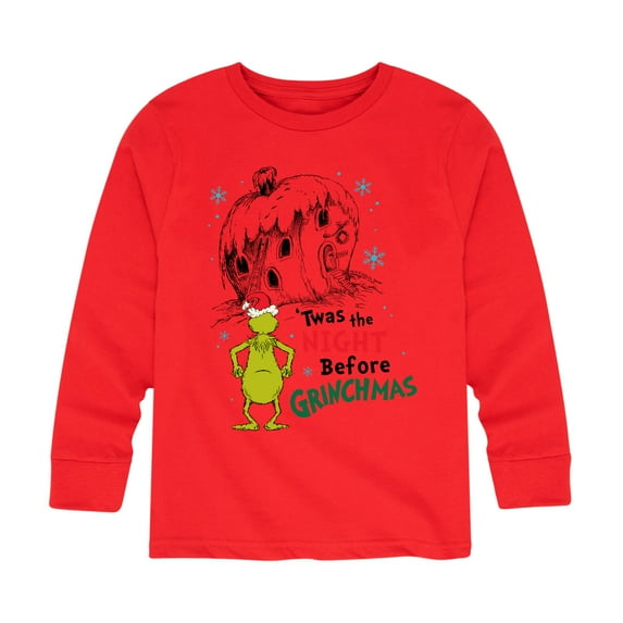 Dr. Seuss The Grinch - Christmas - 'Twas The Night Before - Toddler & Youth Long Sleeve Graphic T-Shirt