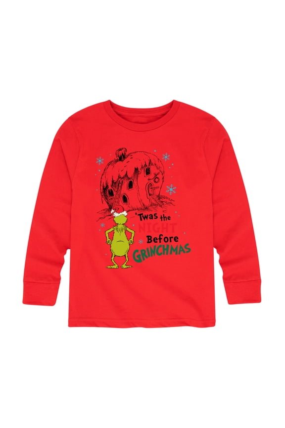 Dr. Seuss The Grinch - Christmas - 'Twas The Night Before - Toddler & Youth Long Sleeve Graphic T-Shirt