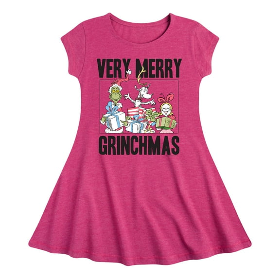Dr. Seuss The Grinch - Christmas - Very Merry Grinchmas - Toddler & Youth Girls Fit & Flare Dress