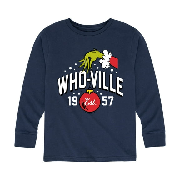 Dr. Seuss The Grinch - Christmas - Who-Ville Est. 1957 - Toddler & Youth Long Sleeve Graphic T-Shirt