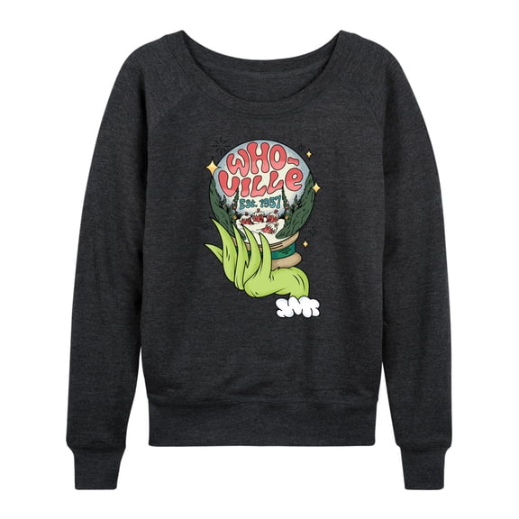 Dr. Seuss The Grinch - Christmas - Who-Ville Est. 1957 - Women's Lightweight French Terry Long Sleeve Shirt