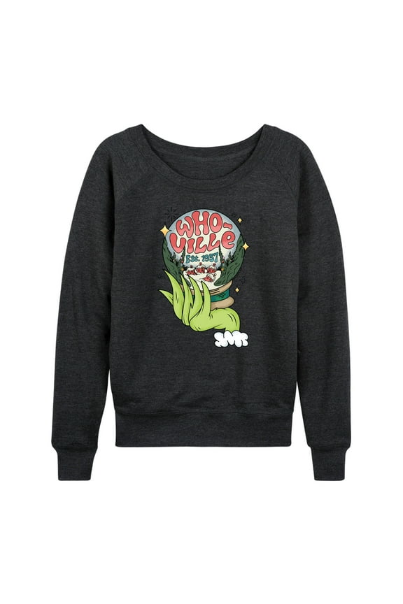 Dr. Seuss The Grinch - Christmas - Who-Ville Est. 1957 - Women's Lightweight French Terry Long Sleeve Shirt