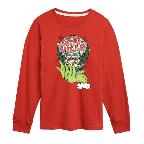 Dr. Seuss The Grinch - Christmas - Who-Ville Globe - Toddler & Youth Long Sleeve Graphic T-Shirt