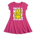 thumbnail image 1 of Dr. Seuss The Grinch - Christmas - You're A Mean One - Toddler & Youth Girls Fit & Flare Dress, 1 of 1