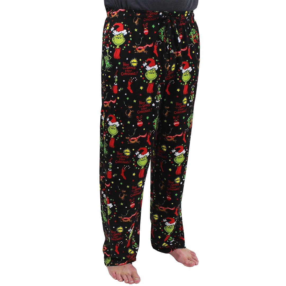Dr. Seuss The Grinch Collage Mens Christmas Holiday Pajama Pants with ...