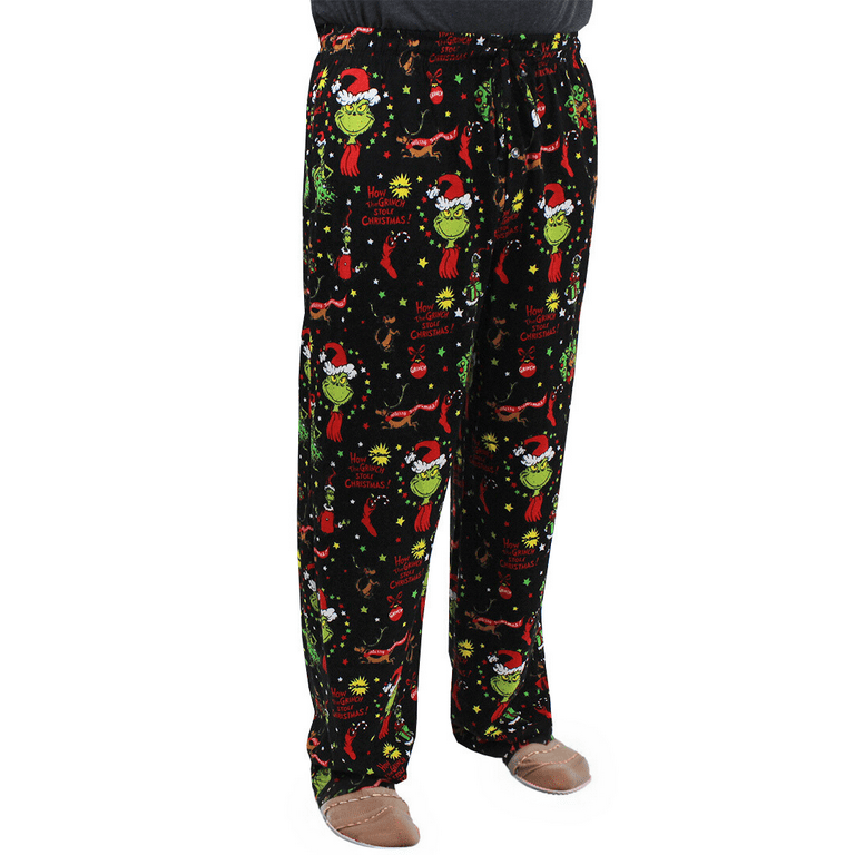 Seuss The Grinch Collage Mens Christmas Holiday Pajama Pants