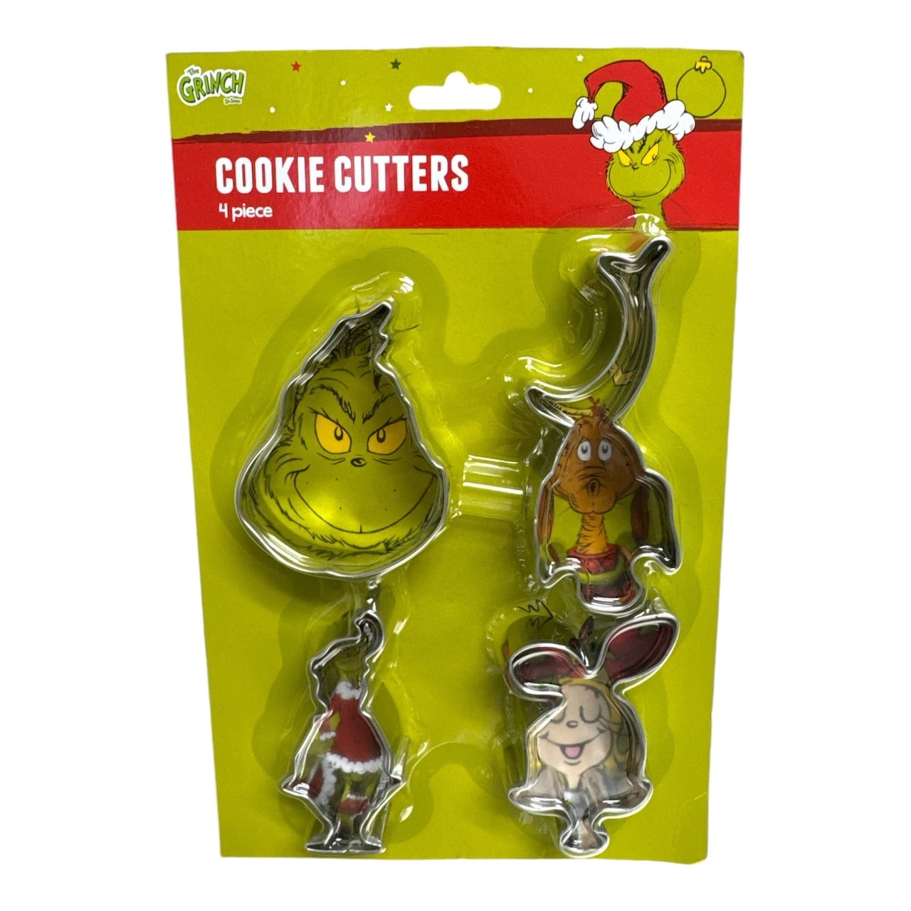 Dr. Seuss' The Grinch Characters 4 Pack Metal Cookie Cutters, Holiday Baking and Fun Occasions