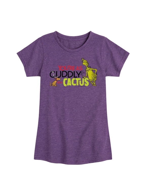 Dr. Seuss - The Grinch Cuddly As A Cactus - Toddler And Youth Girls Short Sleeve Graphic T-Shirt