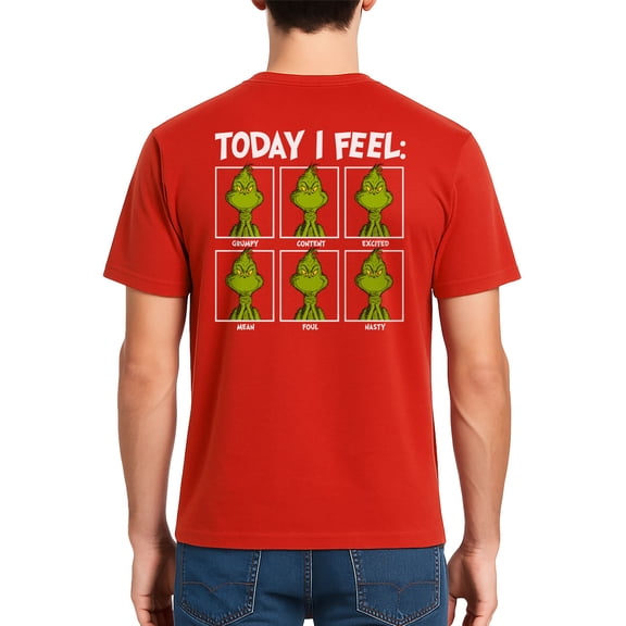 Dr. Seuss 's The Grinch Current Mood Men's and Big Men's Graphic Christmas Tee , Sizes S-2XL