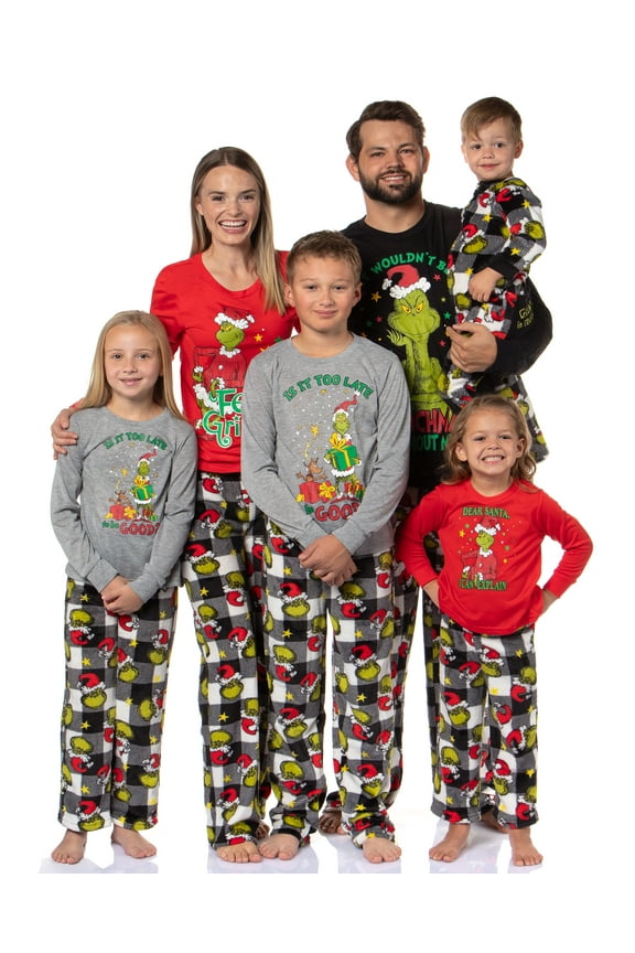 Dr Seuss The Grinch Dear Santa I Can Explain Toddler Holiday Fleece Pajama Pants 2-Piece Pajama Set w Elastic Waistband