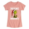 thumbnail image 1 of Dr. Seuss - The Grinch Define Naughty - Toddler And Youth Girls Short Sleeve Graphic T-Shirt, 1 of 5