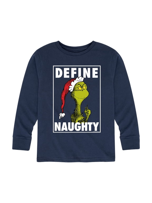 Dr. Seuss - The Grinch Define Naughty - Toddler And Youth Long Sleeve Graphic T-Shirt