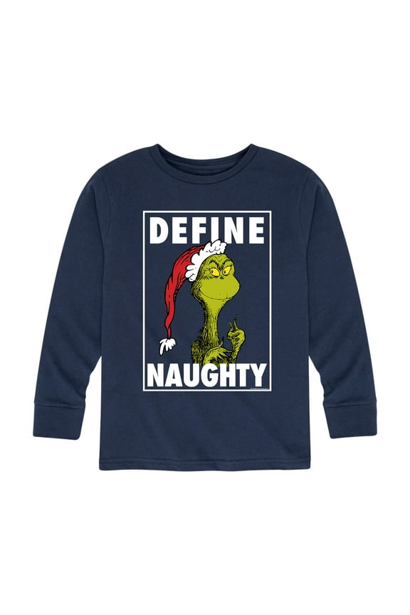 Dr. Seuss - The Grinch Define Naughty - Toddler And Youth Long Sleeve Graphic T-Shirt
