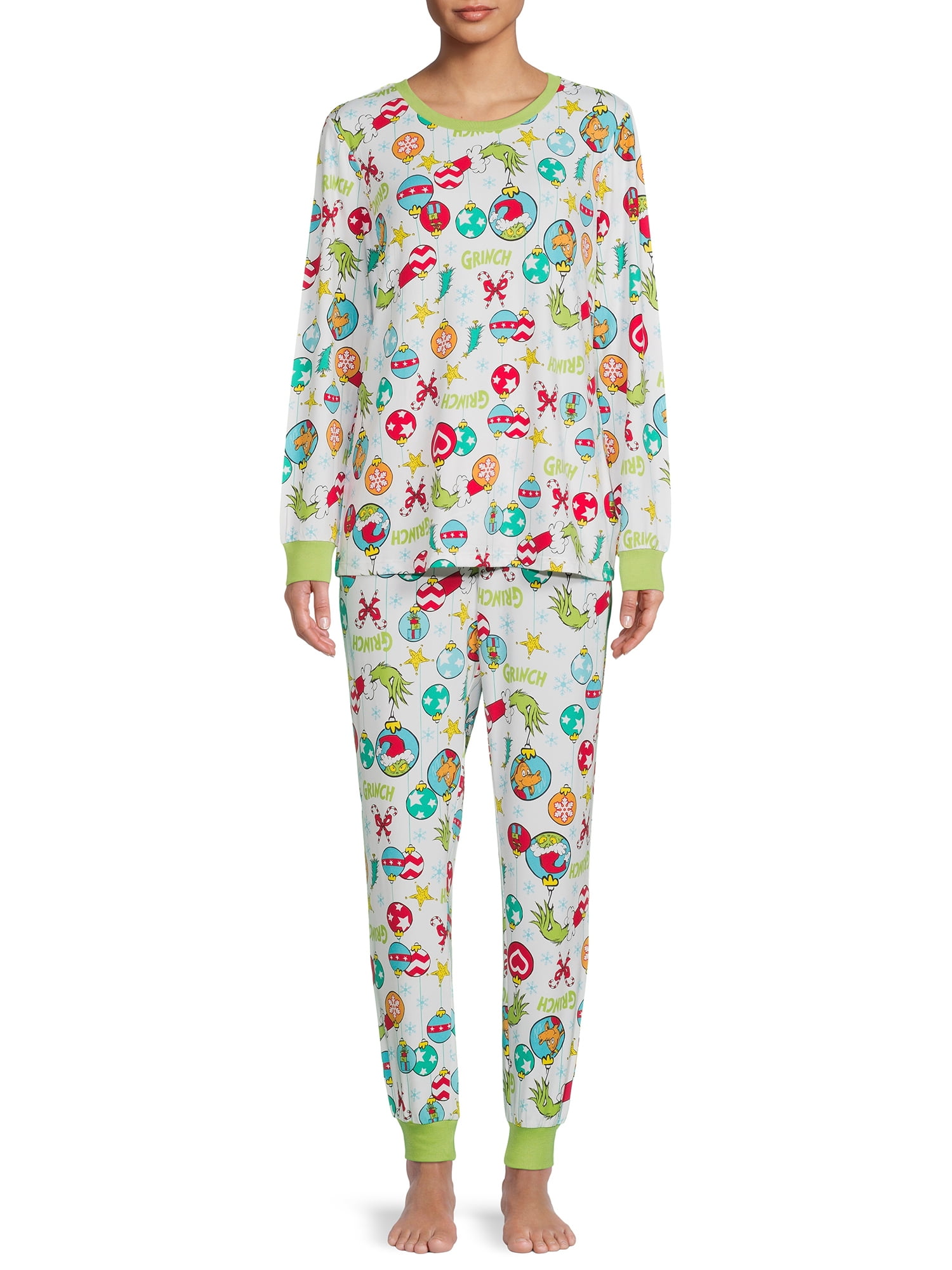 Dr. Seuss' The Grinch Family Pajamas for Women size Large, Women's and Women's Plus, 2 Piece set