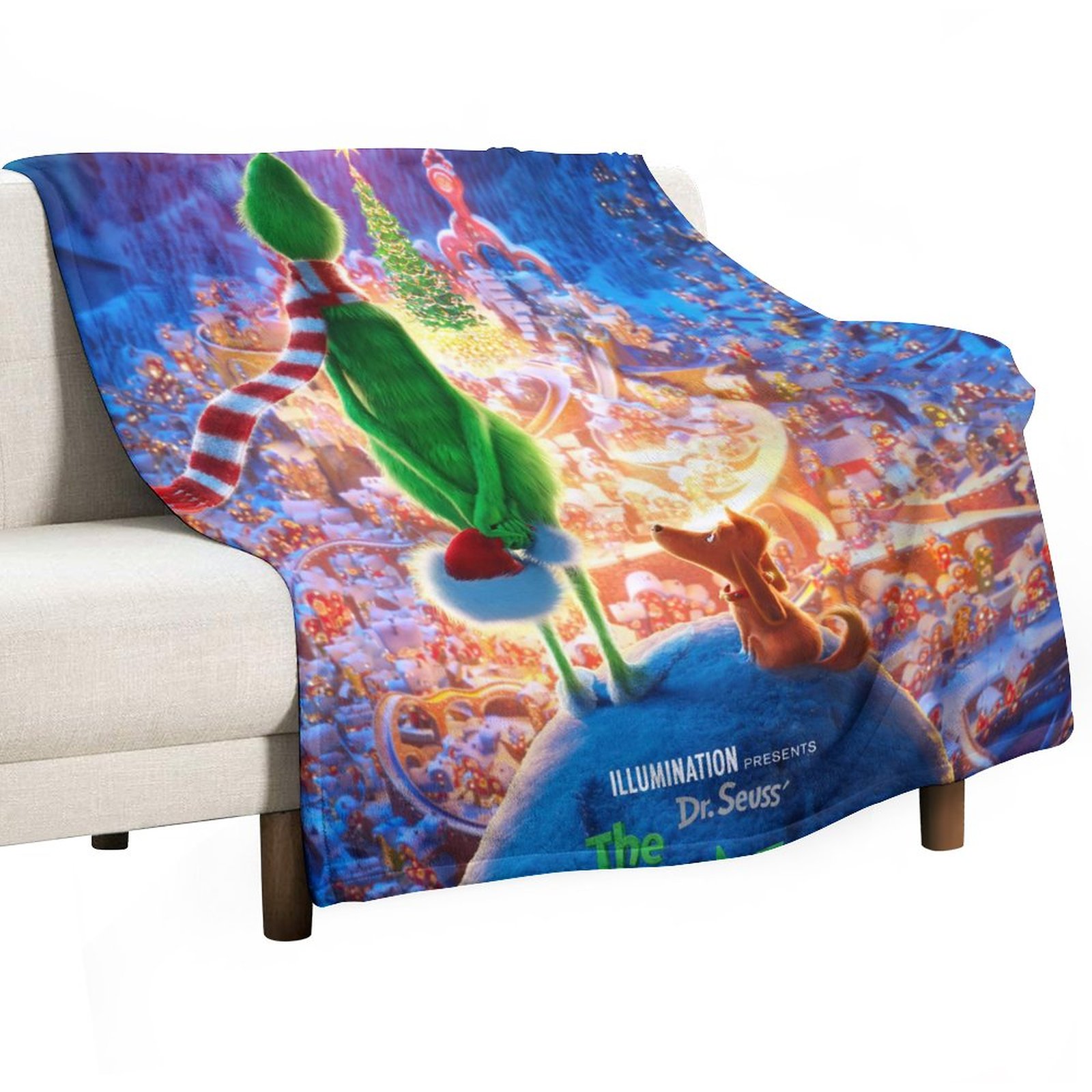 Dr. Seuss The Grinch Fuzzy UltraSoft Micro Fleece Blanket All Season