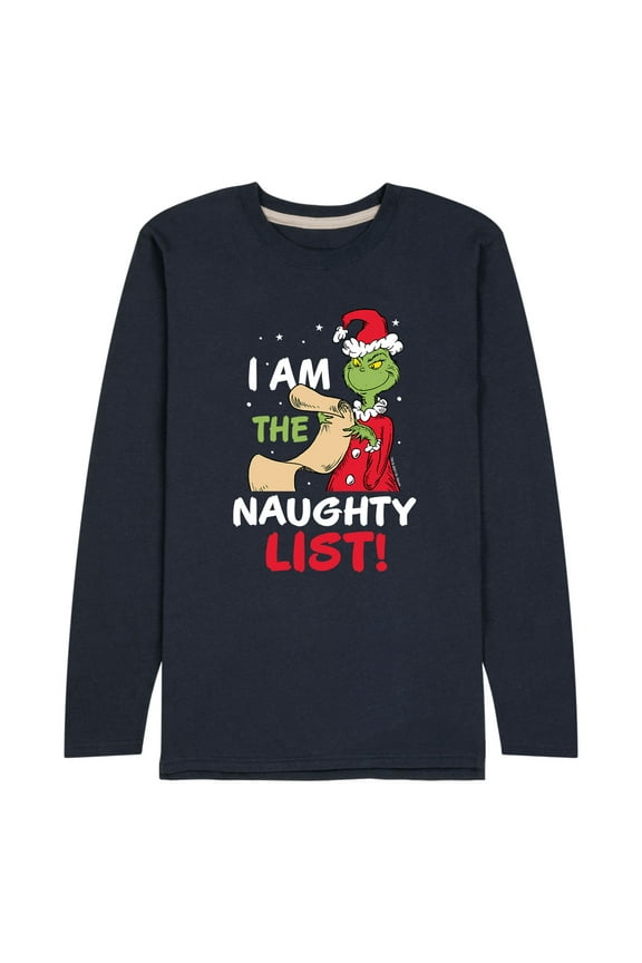 Dr. Seuss - The Grinch I Am The Naughty List - Men's Long Sleeve Graphic T-Shirt
