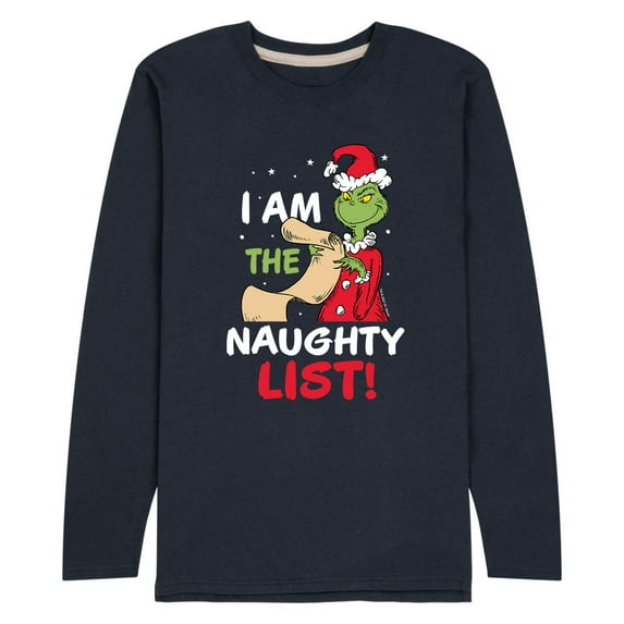 Dr. Seuss - The Grinch I Am The Naughty List - Men's Long Sleeve Graphic T-Shirt