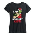 thumbnail image 1 of Dr. Seuss - The Grinch I Am The Naughty List - Women's Short Sleeve Graphic T-Shirt, 1 of 5