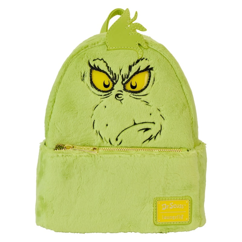 Dr. Suess Plush Grinch Light Up Cosplay Mini Backpack that Glows Loungefly