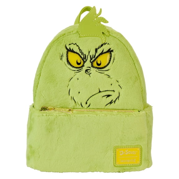 Dr. Suess Plush Grinch Light Up Cosplay Mini Backpack that Glows Loungefly