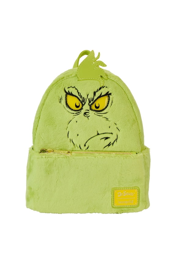 Dr. Suess Plush Grinch Light Up Cosplay Mini Backpack that Glows Loungefly
