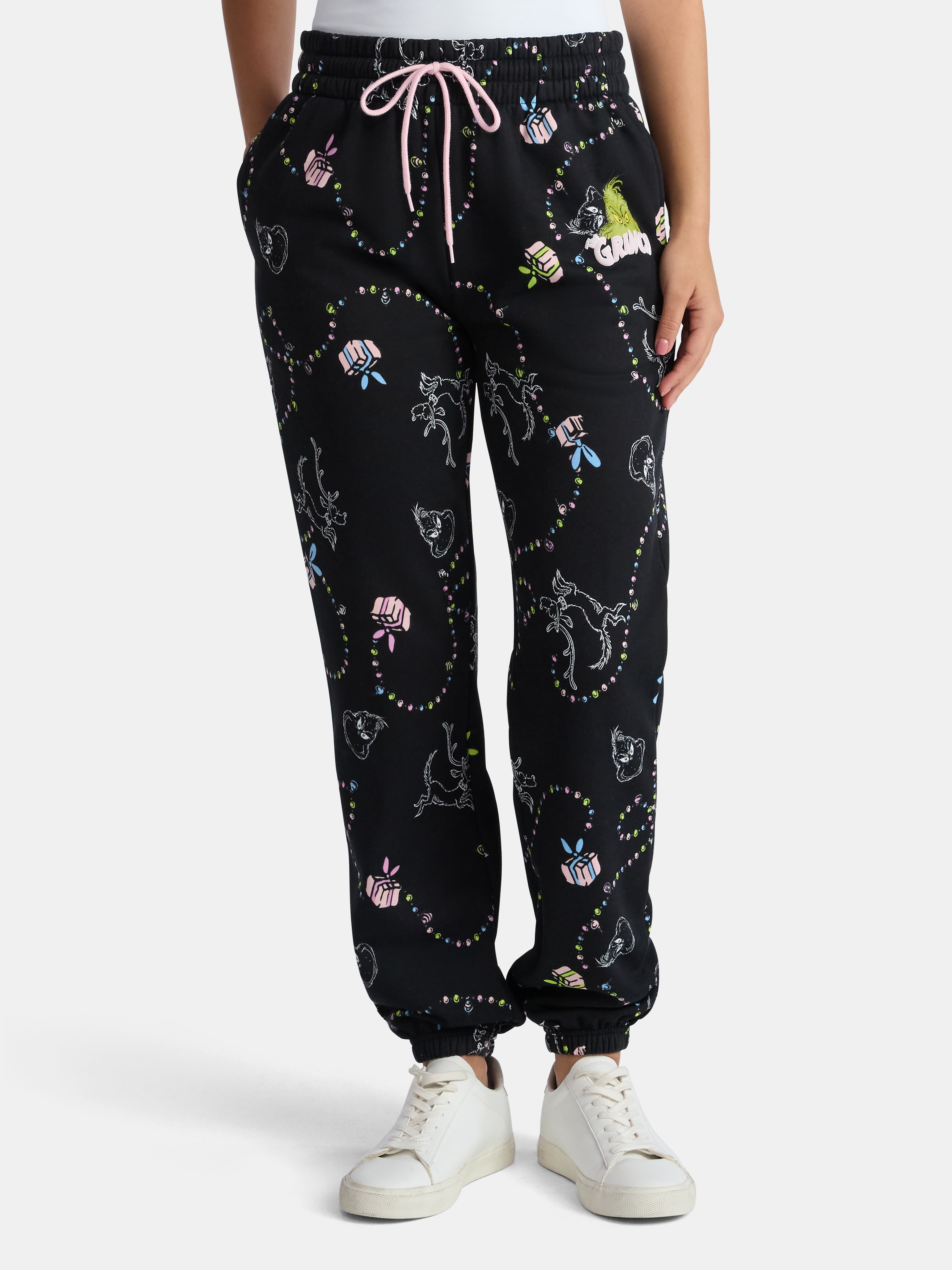 Dr. Seuss The Grinch Lights Women's Graphic Joggers, Sizes XXS-XXL