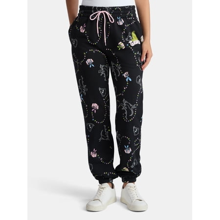 Dr. Seuss The Grinch Lights Women's Graphic Joggers, Sizes XXS-XXL