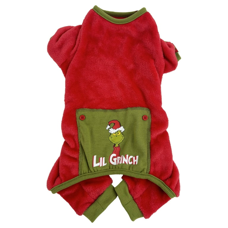 Dr. Seuss The Grinch Lil Grinch Holiday Pet PJs for Dogs and Cats Red Small Walmart