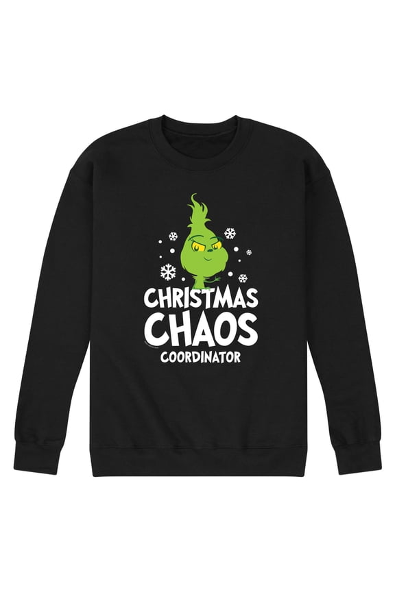Dr. Seuss The Grinch - Little Grinch - Christmas Chaos Coordinator - Men's Crew Neck Fleece Pullover