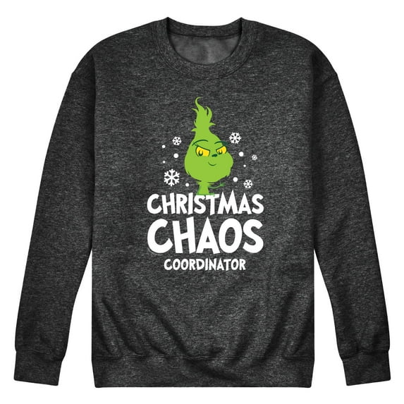 Dr. Seuss The Grinch - Little Grinch - Christmas Chaos Coordinator - Men's Crew Neck Fleece Pullover