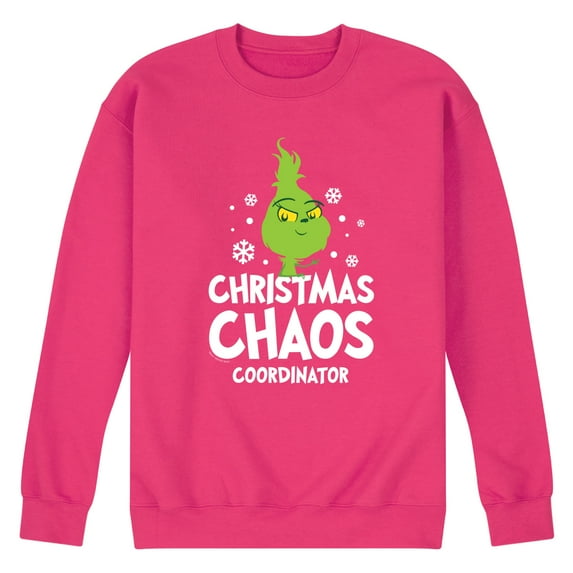 Dr. Seuss The Grinch - Little Grinch - Christmas Chaos Coordinator - Men's Crew Neck Fleece Pullover