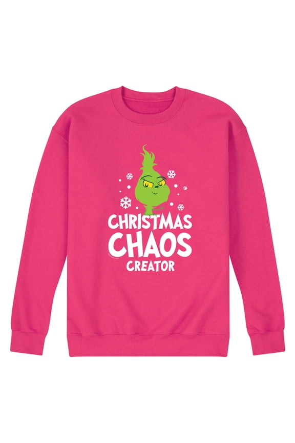 Dr. Seuss The Grinch - Little Grinch - Christmas Chaos Creator - Men's Crew Neck Fleece Pullover